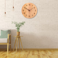 1 x RAW Customer Returns ACCSHINE Wall Clock Wooden Oak Wall Clock No Ticking Noise Silent 30cm Quartz Large Wall Clock Wall Clock Easy to Read for Room Home Kitchen Bedroom Office School Wood Color - Branch Hands  - RRP €27.56