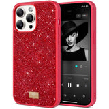 1 x RAW Customer Returns BEZ Phone Case for iPhone 15 Pro Max Case Glitter, Sparkle Diamond Crystal Bling Case with Bling Co. Series for iPhone 15 Pro Max, Scarlet Red - RRP €24.99