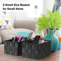 1 x RAW Customer Returns Storage box set of 5, 34 cm storage basket with lid, stackable multi-purpose, storage boxes for storing and organizing bathroom room towels makeup black  - RRP €45.97