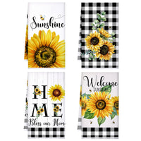 1 x RAW Customer Returns Bencailor 4 Pack Sunflower Kitchen Towels Summer Sea Beach Flowers Kitchen Dish Towels Quick Drying Kitchen Decor for Cooking, 16 x 24 Inch - RRP €15.35