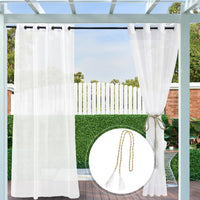 1 x RAW Customer Returns Clothink Outdoor Curtains Transparent Weatherproof 132x215cm with Eyelets 2 Pieces Outdoor Curtain White Pavilion Waterproof - RRP €26.17