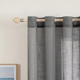 1 x RAW Customer Returns MIULEE Linen Curtains Cross Translucent Curtain Polyester Bedroom Modern Transparent Pure Color for Window Living Room Bedroom Dining Room Kitchen Living Room 2 Sheets 140x145 cm Dark Gray - RRP €25.49