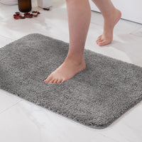 1 x RAW Customer Returns MIULEE Carpet Bath Mat Bathroom Carpet Bed Rug Non-Slip Bath Rug Bath Mat Absorbent Shower Rug Washable Doormat for Living Room Bedroom Bathroom 50x80 cm Gray - RRP €22.18