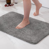 1 x RAW Customer Returns MIULEE Carpet Bath Mat Bathroom Carpet Bed Rug Non-Slip Bath Rug Bath Mat Absorbent Shower Rug Washable Doormat for Living Room Bedroom Bathroom 50x80 cm Gray - RRP €22.18