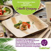 1 x RAW Customer Returns GoBeTree Disposable tableware made from palm leaves 180-piece tableware set for 25 guests, biodegradable plates made from palm leaves, with 30 plates, 25 forks, 25 knives, 25 spoons, 25 cups and 50 napkins - RRP €34.95