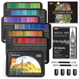 1 x RAW Customer Returns 174 Professional Colored Pencils, Shuttle Art SoftCore Set, Colors with Coloring Book, 1 Drawing Pad, 4 Sharpeners, 2 Pencil Extenders - RRP €41.6