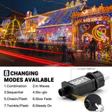 1 x RAW Customer Returns Avoalre Christmas Lights 50M 500 LEDs, String Lights with 8 Modes 4 Colors Waterproof IP44 Christmas Decoration for Outdoor, Indoor, Christmas Tree, Party, Wedding, Home, Pink Yellow Blue Green - RRP €26.99