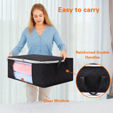 1 x RAW Customer Returns Vieshful 6 Pack Foldable Storage Bag 35L Transparent Window Carrying Handles Underbed Ideal for Duvets Blankets Pillows Plush Toys Jackets Clothes Black - RRP €25.0