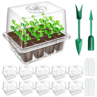 1 x RAW Customer Returns YAUNGEL indoor greenhouse propagation box, 10 pieces 120 cells mini greenhouse propagation set with raised lid, seedling starter trays greenhouse propagation tray with lid for plants, transparent - RRP €19.15