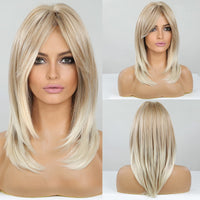 1 x RAW Customer Returns HAIRCUBE Long Blonde Wigs for Women Synthetic Hair Wig with Bangs - RRP €30.37