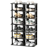 1 x RAW Customer Returns HAIXIN shoe rack 14 levels, narrow shoe rack, shoe cabinet, space-saving stackable shoe storage, black shoe stand for entrance area, hallway, bedroom - RRP €64.91