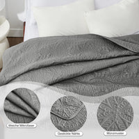 1 x RAW Customer Returns Love s cabin Bedspread 240x260 Gray Soft Bed Quilt Lightweight Microfiber Bedspreads Bed Throw 240x260 Modern Bedspread with Coin Pattern for All Seasons without Pillowcase  - RRP €36.19