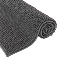 1 x RAW Customer Returns MIULEE Bath Mat 60 x 90 cm Chenille Bath Mat Bathroom Rug Non-Slip Washable Carpet Shower Mat Bath Mat Shower Mat Bed Mat Doormat Bathroom Living Room Bedroom Grey - RRP €24.99