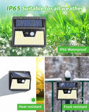 1 x RAW Customer Returns nipify 5 Pack Solar LED Lights Outdoor with Motion Sensor, 140 LED Solar Outdoor Spotlight 3 Modes, IP65 Waterproof Powerful Solar Garden Lights for Wall, Garage - RRP €29.99