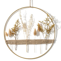 1 x RAW Customer Returns WPAJIRZO metal ring with dried flowers 30cm dried flower wreath boho wall decoration living room flower wreath door wreath all year round dried flower window decoration for hanging decorative wreath dried flower ring - RRP €23.17