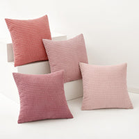 1 x RAW Customer Returns MIULEE Set of 4 Cushion Covers Decorative Pillowcases Corduroy Sofa Cushions Throw Pillows Pillowcase Couch Cushions Decorative Cover for Sofa Couch Living Room Bedroom Office 50x50cm Pink Series - RRP €20.16