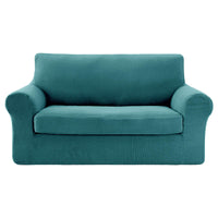 1 x RAW Customer Returns Deconovo 2-Seater Stretch Sofa Cover Protective Cover for Sofas from 145cm to 180cm Turquoise - RRP €60.49