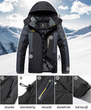 1 x RAW Customer Returns TACVASEN Men s Ski Jacket Waterproof Softshell Jacket Winter Outdoor Jacket Warm Winter Jacket 3XL, Black-Gray  - RRP €83.98