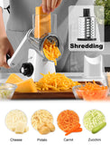 1 x RAW Customer Returns GDL cheese grater with crank, vegetable slicer with 3 interchangeable drum blades, grater kitchen quick cutting, drum grater suitable for vegetables, fruit, etc. - RRP €37.3