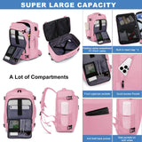 1 x RAW Customer Returns Hand luggage backpack 40x20x25 for Ryanair small travel backpack for women hand luggage airplane backpack laptop backpack 14 inch with USB charging port travel bag for women, pink - RRP €39.99