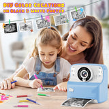 1 x RAW Customer Returns Children s Camera, Kaishengyuan Instant Camera Children s Camera, Digital Camera 2.4 with Printing Paper 32G Card, Gifts for Girls Boys 3-12 Years Blue  - RRP €37.99