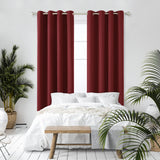 1 x RAW Customer Returns Deconovo Blackout Curtains Thermal Curtains Curtains with Eyelets Window Decoration Curtains, 245 x 140 cm Height x Width , Red, Set of 2 - RRP €39.41