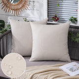 1 x RAW Customer Returns MIULEE set of 2 waterproof cushion covers linen look cushion cover outdoor weatherproof decorative cover sofa cushion decorative cushion couch cushion decorative cushion 45 x 45 cm beige - RRP €12.78