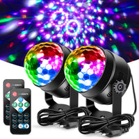 1 x RAW Customer Returns Litake Disco Ball Disco Light, Newest 6W Party Lights DJ Stage Lighting 7 Colors Modes Music Controlled Remote Control LED Patry Lamp for Children Party Halloween Christmas, 2 Pack - RRP €24.19