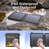 1 x RAW Customer Returns 10W Portable Solar Panel, ETFE Portable Solar Charger with High Conversion Rate, USB-A USB-C Output Port, IP65 Waterproof for Camping, Power Bank and Tablet - RRP €34.99