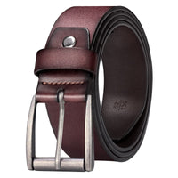 1 x RAW Customer Returns Alphyly Genuine Leather Belt for Men, Men s Leather Belt for Jeans, Men s Leather Golf Belt, Men s Brown Waist Belt 120cm Brown - RRP €13.59