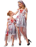 9 x Brand New IKALI Girls Zombie Bride Costume Halloween Kids Prom Corpse Gown Mommy and Me Matching Novelty Costume Outfits 4-6 Years - RRP €218.88