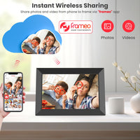 1 x RAW Customer Returns Frameo 10.1 inch WiFi Digital Photo Frame, 1280x800 HD IPS Touchscreen Photo Frame Electronic, 32GB Memory, Automatic Rotation, Supports Micro SD Card, Share Pictures and Videos Instantly - RRP €69.97