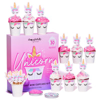 6 x Brand New Thoughtfully Gourmet Unicorn Instant Mini Cupcakes Baking Set - includes ingredients and accessories for fun unicorn cupcakes in paper cups - set of 20 - RRP €122.4