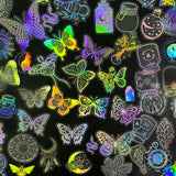 1 x Brand New Holographic Glitter Stickers 200 Pieces Pet Vintage Stickers Butterfly Stickers Holographic Stickers Colors Glitter Scrapbooking Stickers Self-Adhesive Glitter Stickers - RRP €11.89