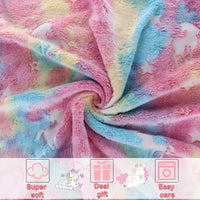 3 x Brand New Luminous Plaid Blanket for Girls, Children s Phosphorescent Unicorn Blanket, Warm Flannel Blanket with Stars and Pony Patterns for Boys, Girls Unicorn B, 150x200cm  - RRP €57.6