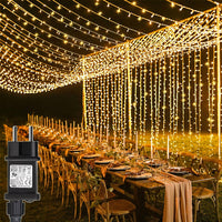 1 x RAW Customer Returns Yowin Curtain Lights 6m x 3m 600 LED Fairy Lights Curtain with Plug, 8 Modes Curtain Lights Outdoor Waterproof Waterfall Fairy Lights for Room Wedding Garden Pergola Outdoor Indoor Christmas Decoration - RRP €34.0