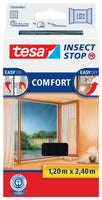 2 x RAW Customer Returns tesa Insect Stop COMFORT fly screen for floor-to-ceiling windows - self-adhesive insect protection - fly net without drilling - anthracite transparent , 120 cm x 240 cm - RRP €32.14