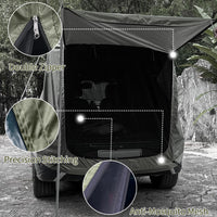 1 x RAW Customer Returns TAZZOR rear tent for car with mosquito net, windproof, sun protection and waterproof - car tent tailgate, car awning for SUV, car awning for camping and outdoor adventures Green  - RRP €59.48