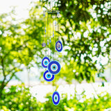 1 x RAW Customer Returns Blue Evil Eye Hanging Decoration Ornament Metal Wind Chimes for Home Garden Decoration Evil Eyes  - RRP €17.14