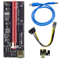 1 x RAW Customer Returns BCable Riser Pcie 009S Card PCI-E 1X to 16X Graphics Adapter, with 2ft USB 3.0 SATA 6-Pin Extension Cable, GPU Card Ethereum Bitcoin Eth Rig Mineria Datos  - RRP €9.91