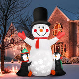 1 x RAW Customer Returns 180cm Inflatable Decoration Christmas Decoration, Victop Christmas Snowman Outdoor Decorations with Rotating Snow LED Light and 2 Penguins, for Holiday Party, Christmas Garden Party Decoration - RRP €26.4