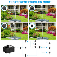 3 x RAW Customer Returns LEDBOKLI Solar Fountain 2.5W USB Pump Solar Pump Water Fountain Panel 7 Different Spray Heads, Pond Pump for Outdoor 200 L H Flow Rate for Bird Bath, Pond, Aquarium, Fountains, Garden - RRP €59.97