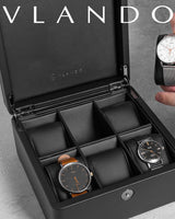 1 x RAW Customer Returns Vlando watch box men, 6 watches leather watch box, watch box watch storage, watch box with PU watch cushion, jewelry box gift Father s Day, dad gift - RRP €33.99