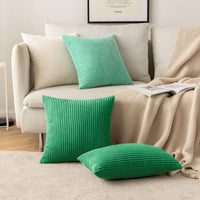 1 x RAW Customer Returns MIULEE Set of 2 cushion covers, corduroy cushion cover,  cushion cover, sofa cushion, couch cushion,  cushion,  cushion cover, cuddly cushion for sofa, bedroom, living room, 60 x 60 cm, dark green - RRP €21.17