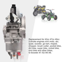 1 x RAW Customer Returns GOOFIT Carburetor 13 Pz13 Motorcycle Replacement for 2 Stroke 47cc 49cc Mini Quad Pit Bike Engine Moped and Scooter Silver - RRP €20.55