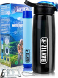 1 x RAW Customer Returns BAYTIZ Filter Bottle Activated Carbon Survival Straw - Portable Water Filter Bottle Travel Hiking Trek Camping Reusable Purifier Kit Plastic Compass Disaster Rain Bag - RRP €29.27