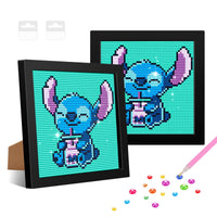 1 x Brand New NAIMOER Stitch Diamond Painting Kits for Kids with Frame, Framed Diamond Painting for Kids Age 6-12, 5D Cartoon Diamond Painting Kids Mosaic DIY Craft for Home Decor 8x8inch - RRP €9.98