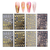 1 x Brand New VBNZBK 8 Sheets Nail Art Stickers Set, Self-Adhesive Transfer Decal Sticker Stencil DIY Manicure Decoration, Luxury Bronzing Design Nail Stickers for Women Girls - RRP €19.2