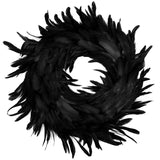 4 x Brand New JOYIN Natural Feather Garland in Black 35cm Halloween Decorations Scary Scene Party Favors Photo prop Trick or treating Front Door - RRP €91.2