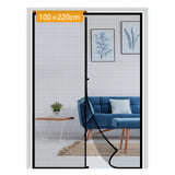 1 x RAW Customer Returns Yotache fly screen balcony door magnet 100x220cm Black Fly screen door with magnetic doors balcony door bedroom without drilling - RRP €25.99